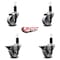 Service Caster 3'' Semi Steel Wheel Swivel 1-1/4'' Expanding Stem Caster Set 2 Brakes, 4PK SCC-EX20S314-SSS-2-PLB-2-114 - alternate 4